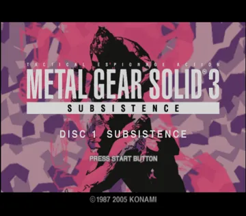 Metal Gear Solid 3 - Subsistence screen shot title